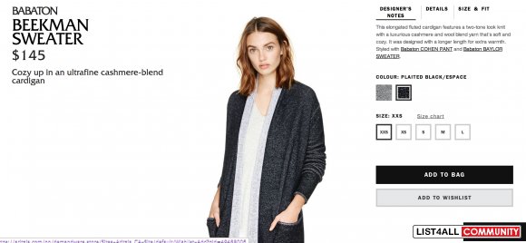 babaton beekman cardigan