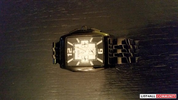 Stuhrling Men's Quartz Stainless Steel Chronograph Watch Black