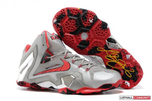 Cheap Lebron 11 Elite Grey Red White Black Yellow www.Jordans11.biz