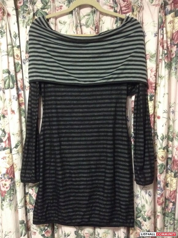 Miss sixty black stripe dress medium