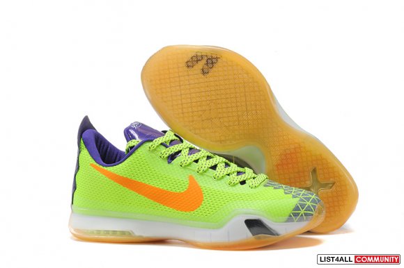 Cheap Kobe 10 X Green Purple Orange www.cheapslebron13.com