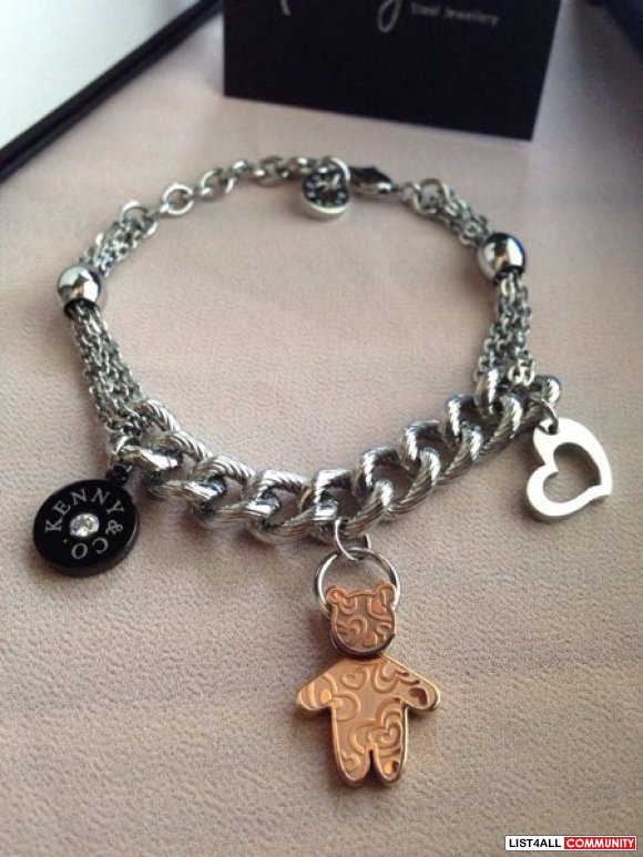Kenny & Co stainless steel bear bracelet