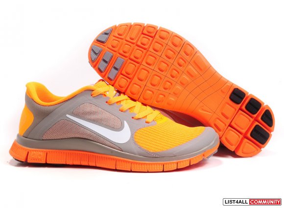 Nike Free 4.0 V3 Orange Grey,www.cheapnikefreern.com
