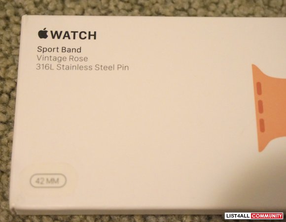 Apple watch sports band in vintage rose