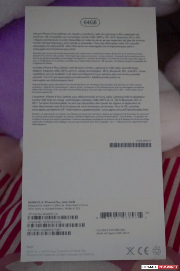unlocked Apple iPhone 6 plus 64GB GOLD (LIKE NEW)  + free gift