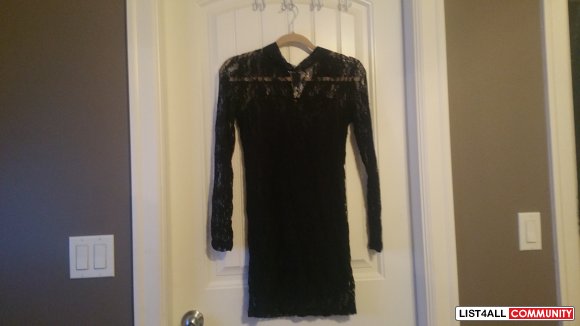black lace short dress