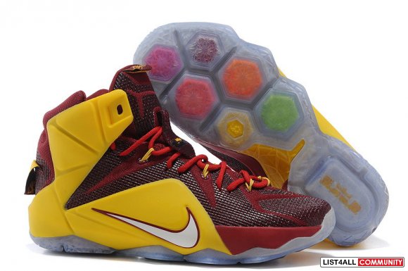 Cheap Nike LeBron 12 Burgundy gold,www.cheaplebronsoldier.com