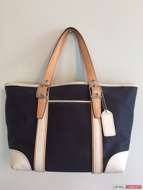 Coach Mini Tote Nautical Blue White Bag Purse Handbag :: movingsale2015 :: List4All