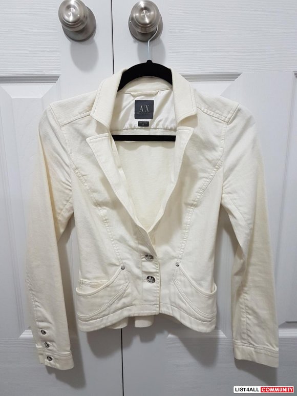 ARMANI EXCHANGE CREAM BLAZER IN XS