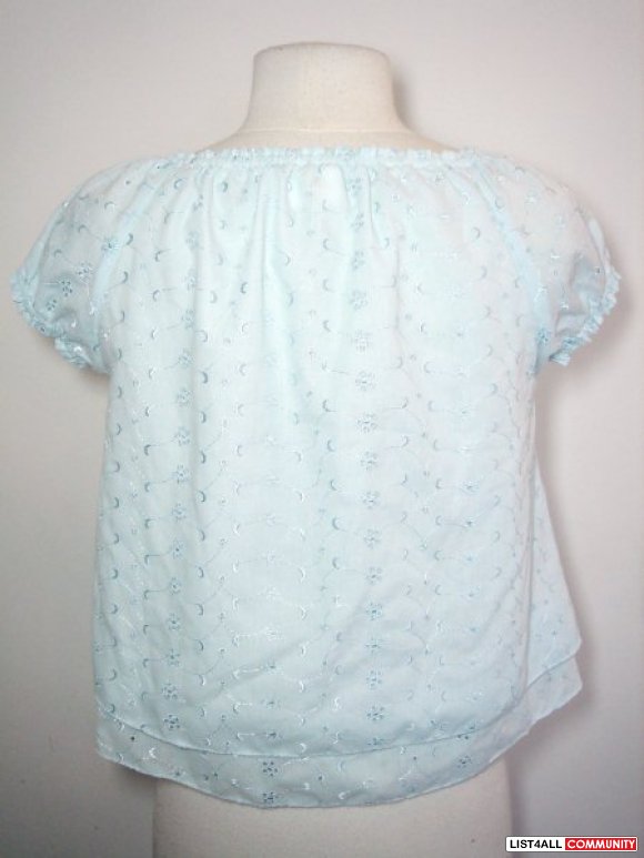 Baby Doll Short Sleeve Top - Baby Blue