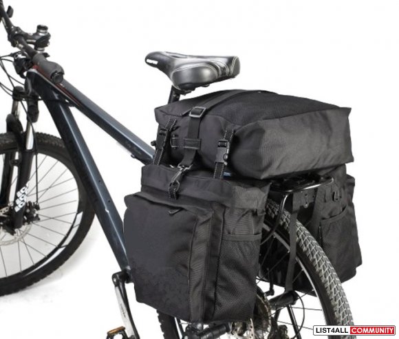 Bicycle Bike Rear Rack Water Resistant Double Pannier Bag - 37L