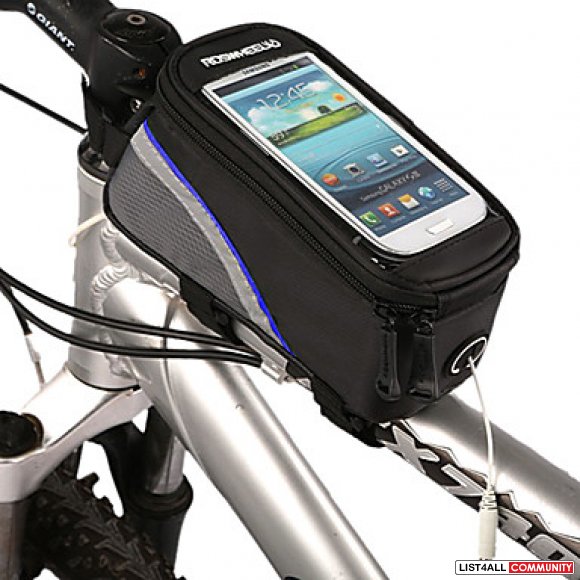 Bicycle Bike Frame Phone Bag - 1.7L 5.7" - Black/Blue