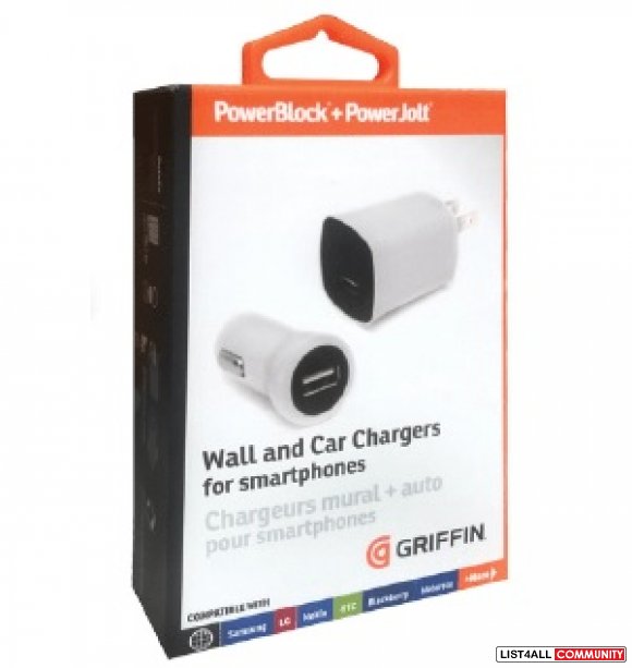 GRIFFIN PowerBlock + PowerJolt Wall & Car Charger