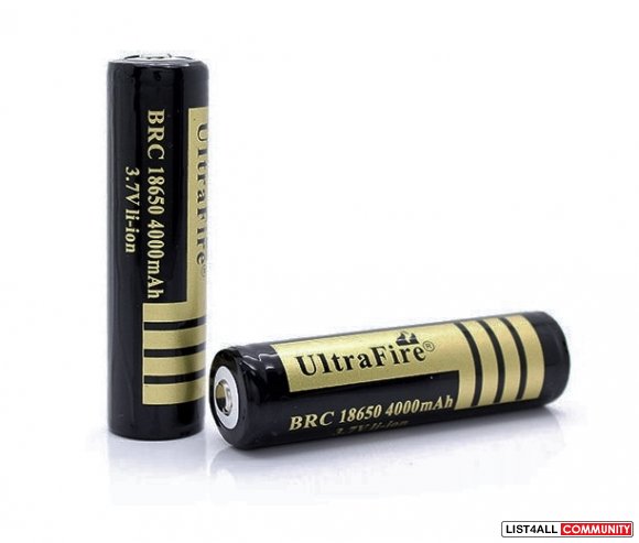 UltraFire 18650 4000mAh 3.7V Li-Ion Rechargeable Battery (2Pcs)