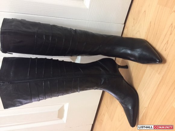 Black Karen Elise leather boots - Brand new, size 6, for sale $55.00