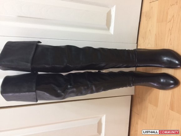 Black over the knee leather boots- Worthington Brand new- $55.00