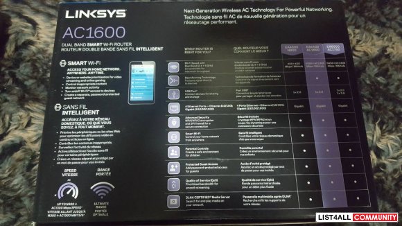 (BOXED) Linksys AC1600 Wi-Fi Wireless Dual-Band+ Router