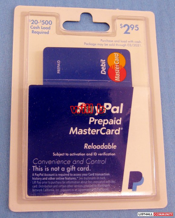 paypal prepaid mastercard