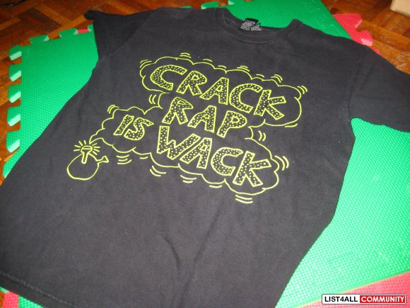 Rock Smith- crack rap is wack tee size small
