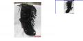 CHRISTIAN LOUBUTIN BLACK SUEDE FRINDGED OPEN TOE