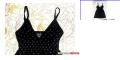 Black Heritage babydoll tank w/ polka dots