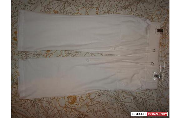 White   BB blue   velour capris. Size XS. Brand ne
