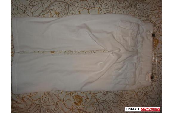 White   BB blue   velour capris. Size XS. Brand ne