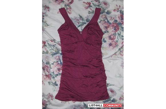 Maroon  Dynamite   Babydoll top w/ scrunched up si
