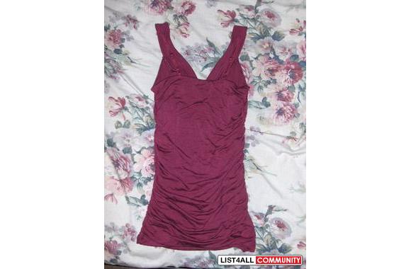 Maroon  Dynamite   Babydoll top w/ scrunched up si