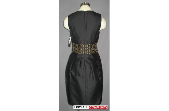 NICOLE MILLER Black Silk Beaded Dress NWT Size 4