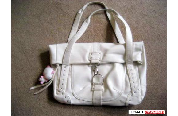 CNKW USED WHITE BEIGE BAG