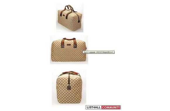 Description: Gucci Luggage Beige&amp;Brown 2 inner side compartments D