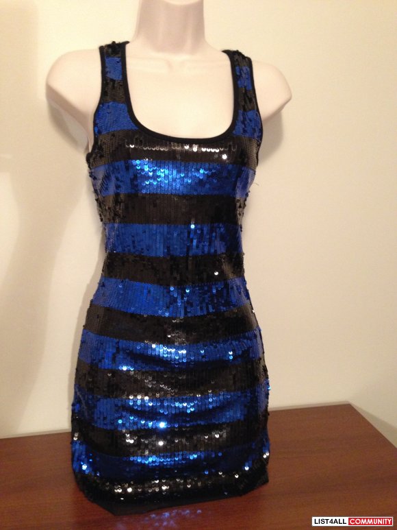 MARCIANO STRIPED SEQUIN XS DRESS