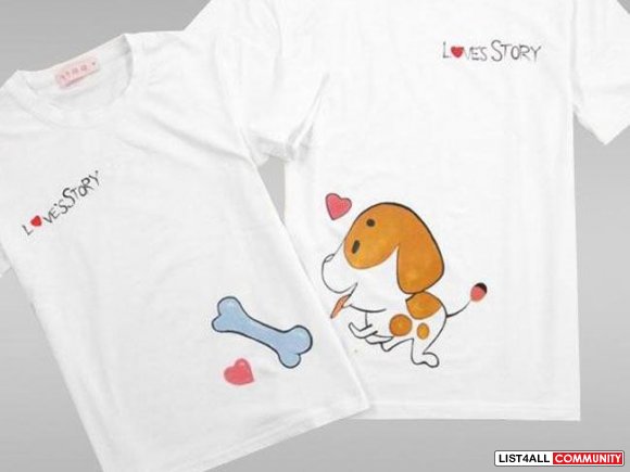 Hand painted lovers' t-shirts