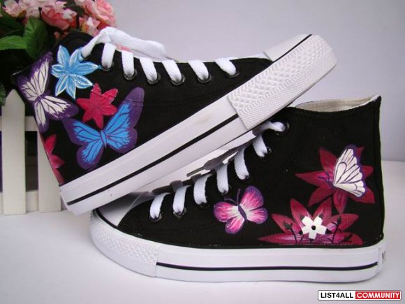 Hand painted middle-top shoes