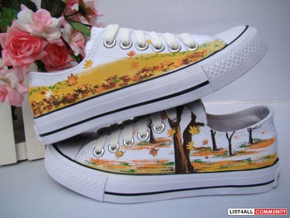 Hand painted low-top canvas shoes