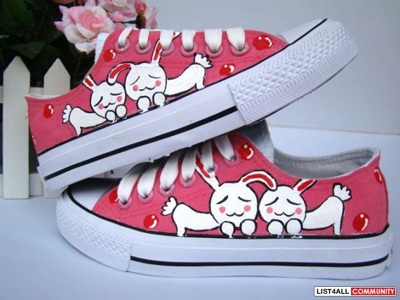 Hand painted low-top canvas shoes