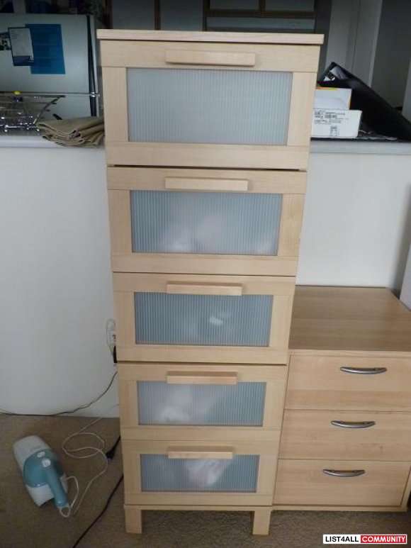 Ikea Aneboda Birch Tall 5 Drawer Dresser 604 Sale List4all