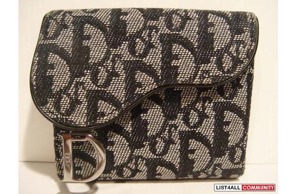 **AUTHENTIC DIOR MONOGRAM WALLET (NAVY BLUE)**- In MINT condition- 6 c