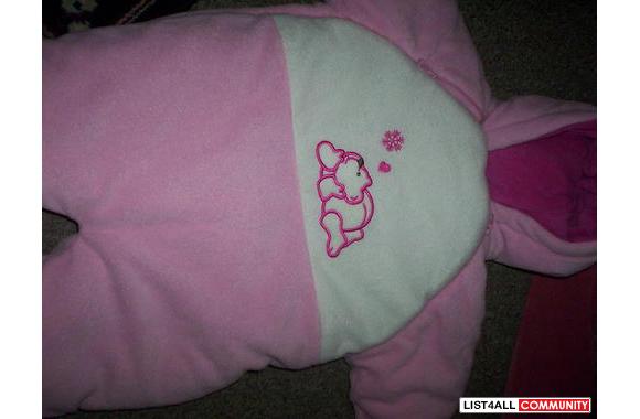 Pink Teddy Sleeper Coat. Zipper on both sides for 