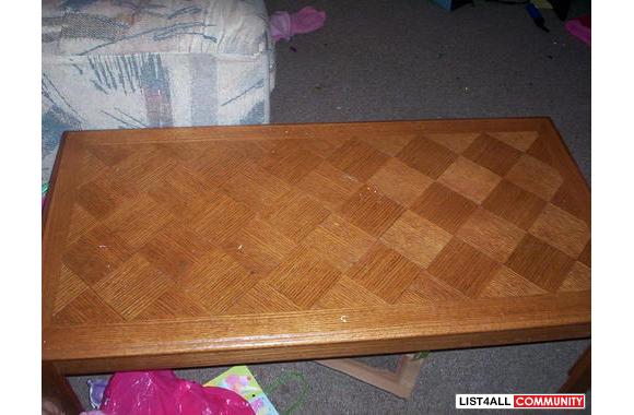 Coffee table. Not bad shape. Brown in color. Offer