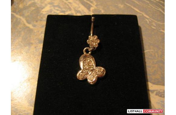 SPARKLY BUTTERFLY NAVEL RINGCondition: Excellent! 