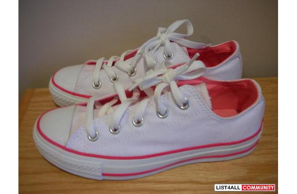 Brand New Converse All Star - White with Hot Pink (still in box!)