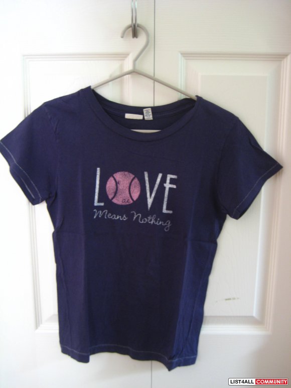American Eagle Outfitters "Love Means Nothing" Navy Blue Tee
