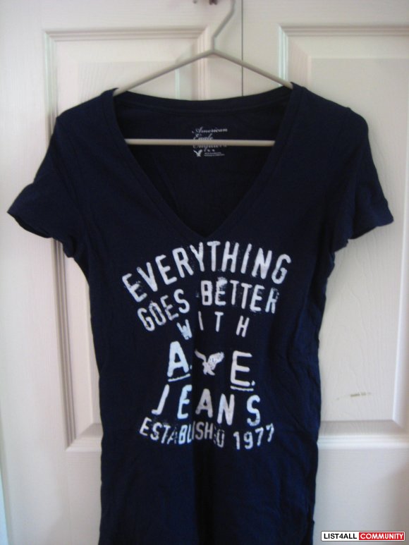 American Eagle Outfitters Navy Blue Tee