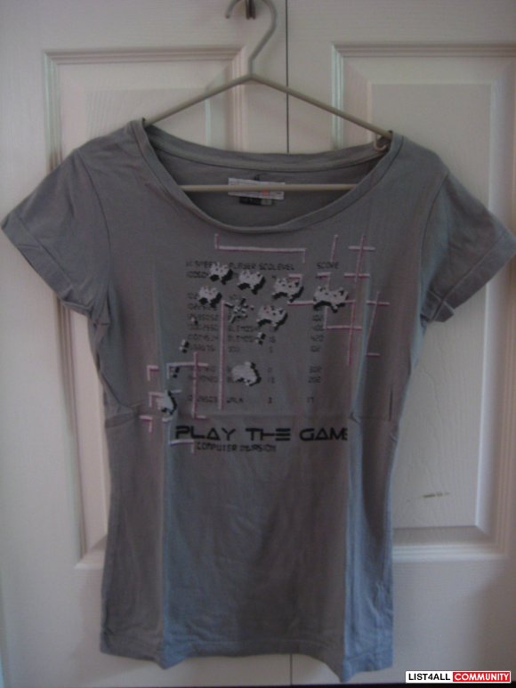 Grey Space Invader Tee