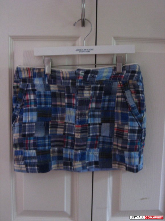 American Eagle Outfitters Checkered/Quilt Patterned Skirt