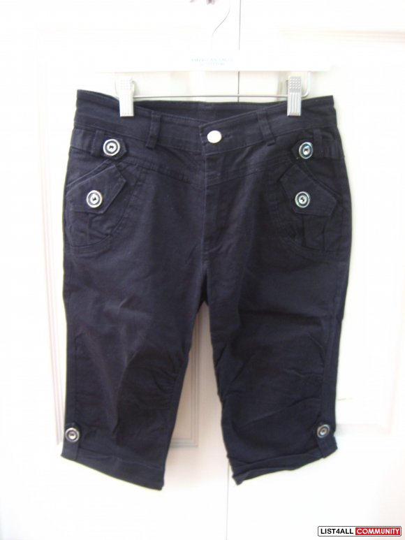 Black Knee Length Shorts