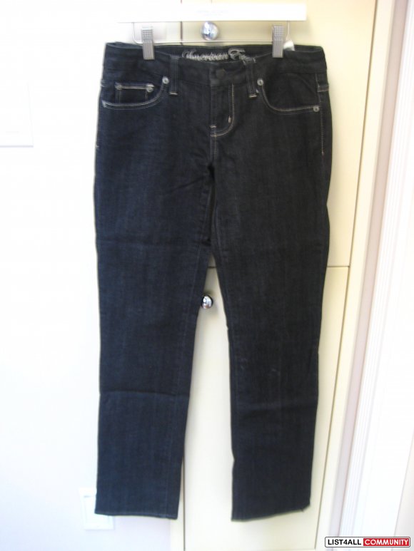 AE Straight 77 Black Jeans