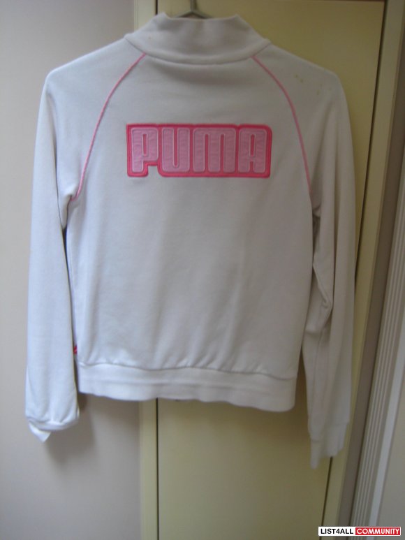 Puma White & Pink Zip Up